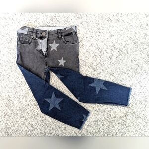 Stella McCartney Kids Skinny Star Jeans Grey Denim In Front/Blue Jean In Back